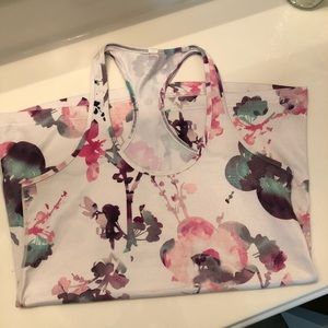 Blurred Blossom racer back tank